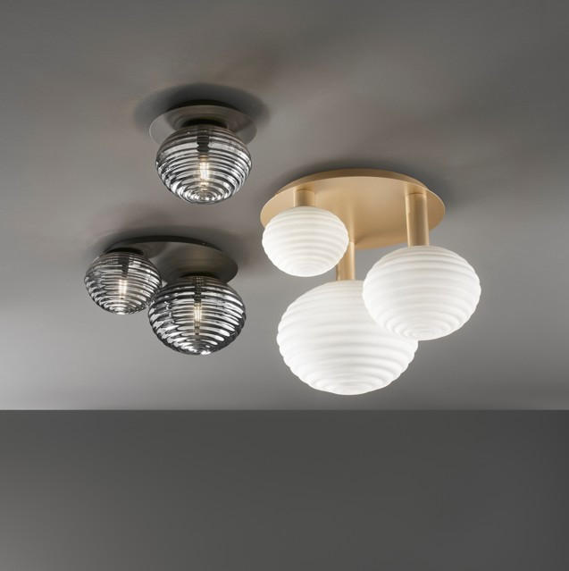 Thumbnail - Deckenleuchte Luce Ambiente e Design, Weiß, Gold, Metall, Glas, oval,oval, 53.5x48x39 cm, gleichmäßige Lichtverteilung, ...