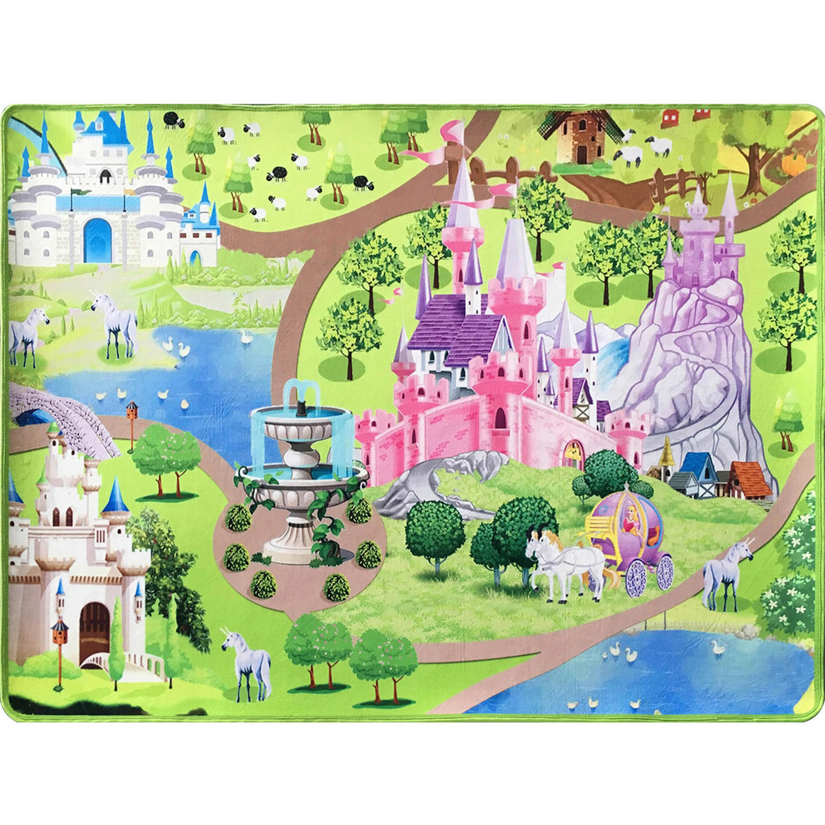 COVOR PENTRU COPII Castle  - verde/roz, Trend, textil (120/160cm) - Ben'n'jen