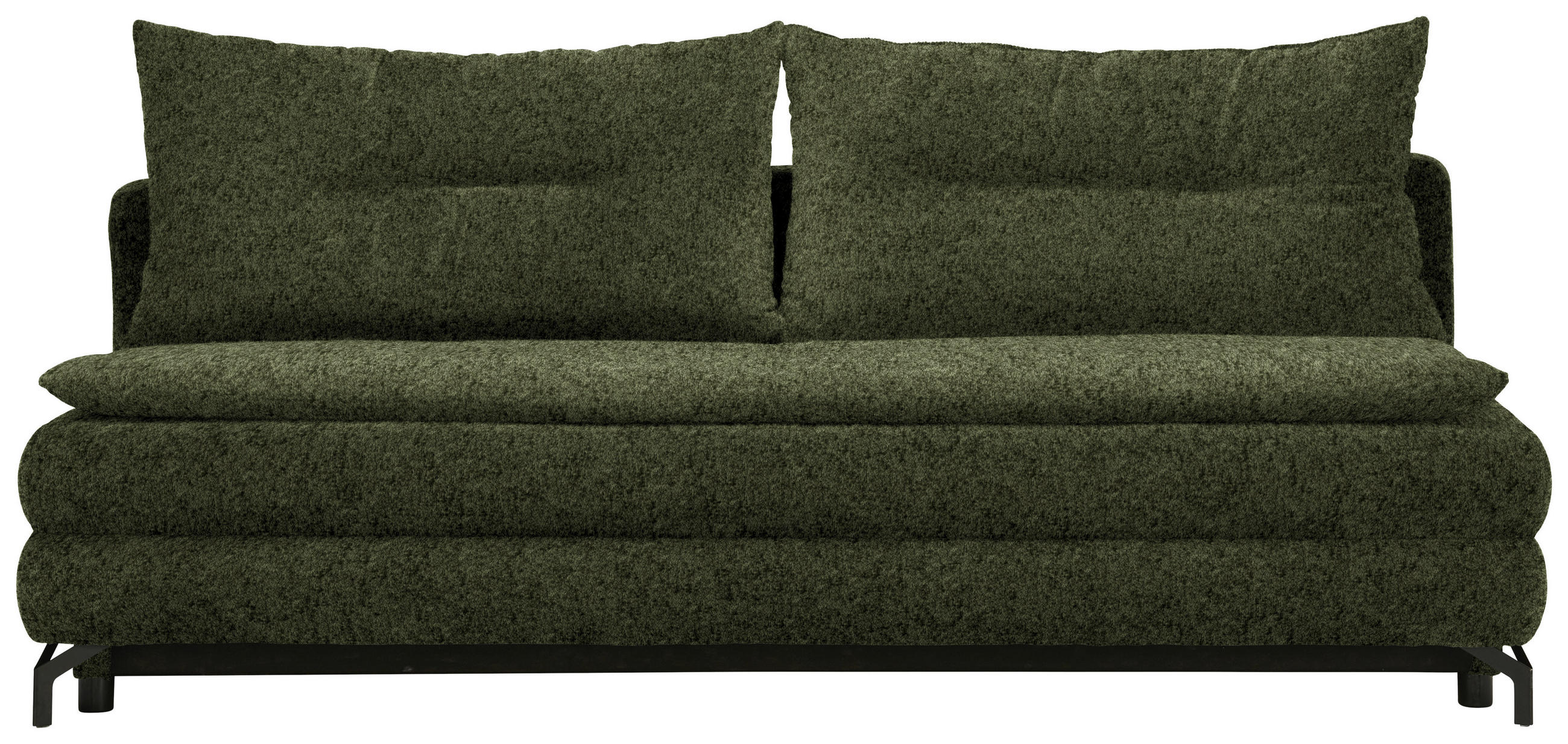 KANAPÉÁGY olívazöld  - olívazöld/fekete, Modern, textil/fém (208/73/92/102cm) - Novel