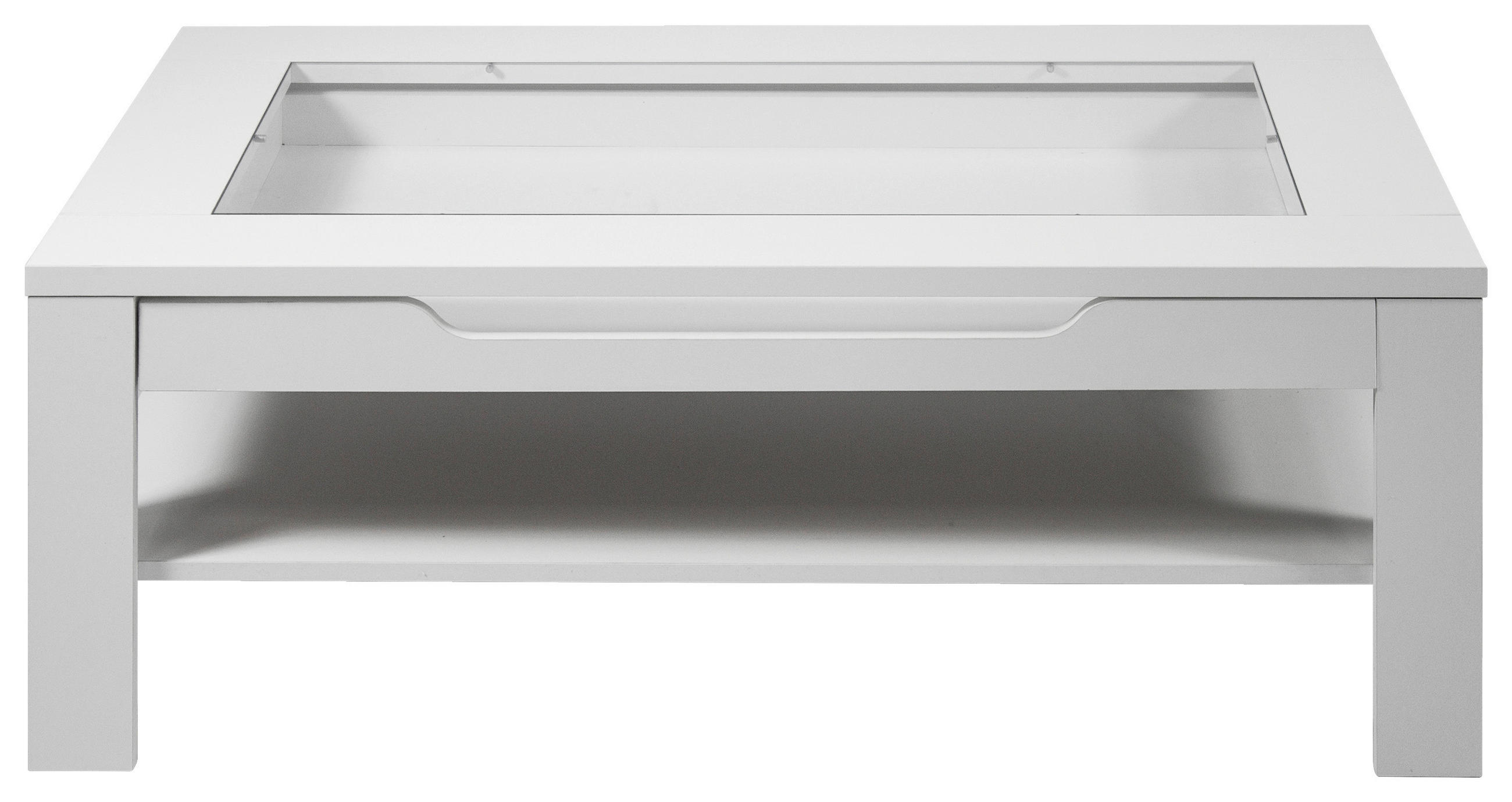 Thumbnail - Mid.you Couchtisch, Weiß, Glas, Holzwerkstoff, 1 Schublade(n) Schubladen, rechteckig, eckig, 43x67x110 cm, FSC Mix, Stau...