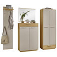 GARDEROBE 4-teilig  in 220/195/37 cm  - Taupe/Eichefarben, Design, Holz/Holzwerkstoff (220/195/37cm) - Novel