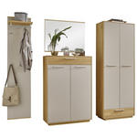 GARDEROBE 4-teilig  in 220/195/37 cm  - Taupe/Eichefarben, Design, Holz/Holzwerkstoff (220/195/37cm) - Novel