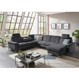 WOHNLANDSCHAFT in Chenille Dunkelgrau  - Dunkelgrau/Alufarben, Design, Textil/Metall (265/333/170cm) - Dieter Knoll