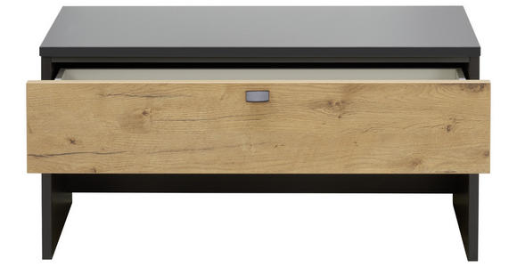 GARDEROBENBANK Anthrazit, Eichefarben - Eichefarben/Anthrazit, Design, Metall (80/41/42cm) - Moderano