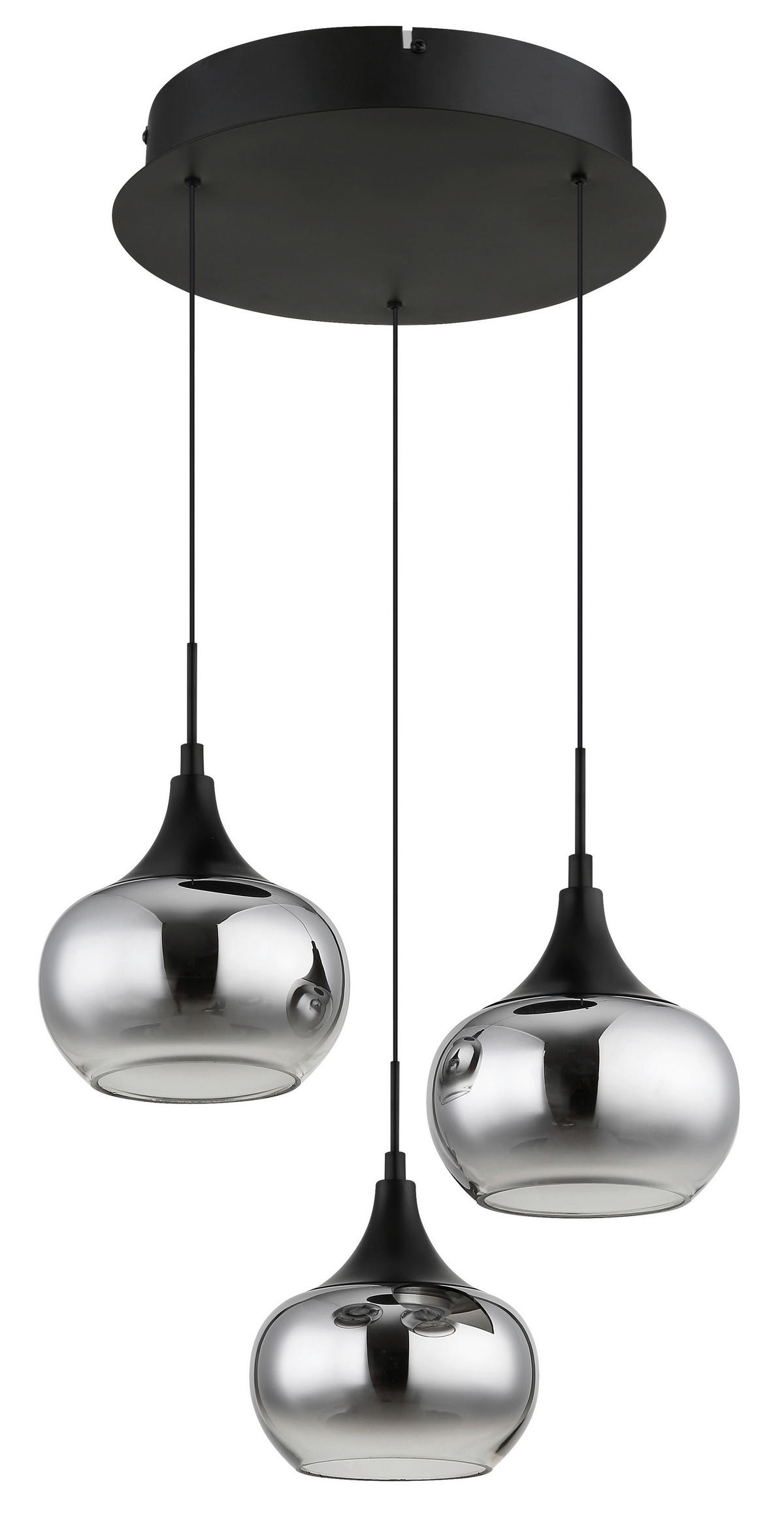 HÄNGELEUCHTE Lui 37/150 cm   - Klar/Schwarz, Design, Glas/Kunststoff (37/150cm) - Globo