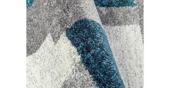 WEBTEPPICH 160/230 cm Astor Grid Grau, Petrol  - Petrol/Grau, KONVENTIONELL, Textil (160/230cm) - Novel