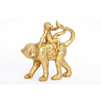 DEKORAČNÁ OPICA - zlatá, Basics, plast (15/16/6cm)