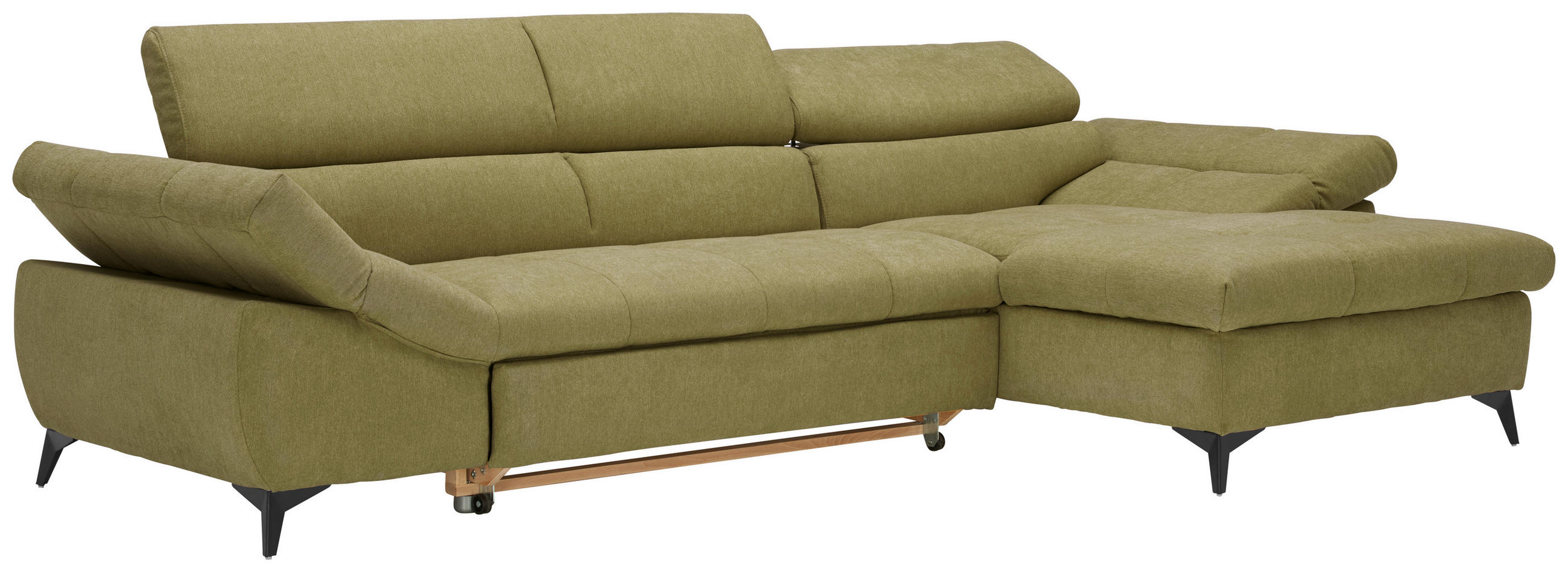 SEDEŽNA GARNITURA, mikrovlakna olivno zelena   - črna/olivno zelena , Design, umetna masa/tekstil (279/75/210cm) - Stylife