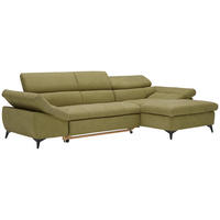 SEDEŽNA GARNITURA, mikrovlakna olivno zelena   - črna/olivno zelena , Design, umetna masa/tekstil (279/75/210cm) - Stylife