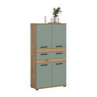 MIDISCHRANK 70/137/31 cm  - Salbeigrün/Schwarz, Trend, Holzwerkstoff/Kunststoff (70/137/31cm) - MID.YOU