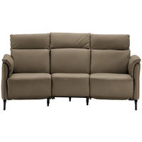 TRAPEZSOFA in Echtleder Dunkelbraun  - Dunkelbraun/Schwarz, Konventionell, Leder/Metall (221/103/95cm) - Dieter Knoll