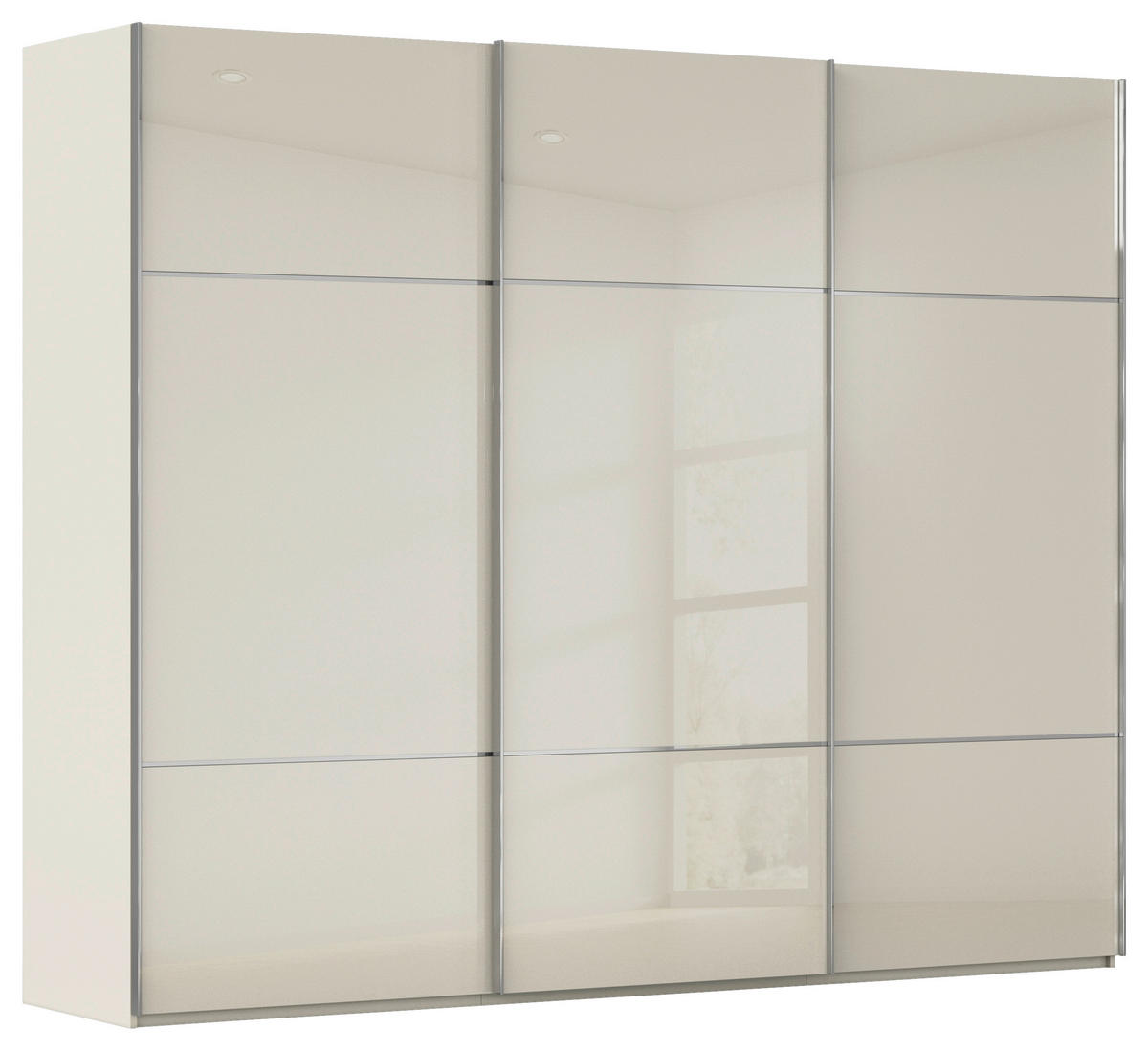 SCHWEBETÜRENSCHRANK Champagner  - Chromfarben/Champagner, Konventionell, Glas/Holzwerkstoff (242/223/68cm) - Novel