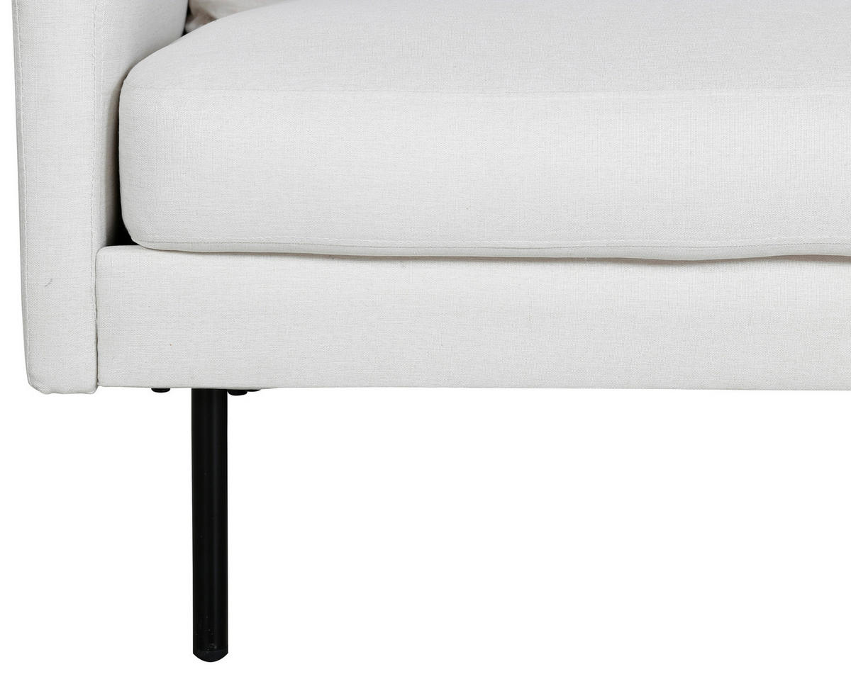 2-SITS SOFFA i metall, textil cremefärgad, svart  - svart/cremefärgad, Design, metall/textil (180/78/80cm) - Livetastic