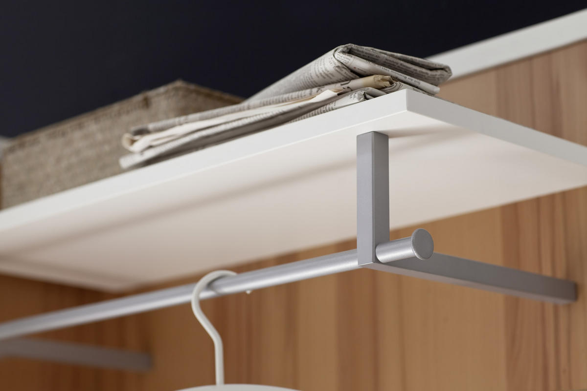 GARDEROBE 5-teilig  in 222/201/35 cm  - Weiss/Buchefarben, Design, Glas/Holz (222/201/35cm) - Moderano