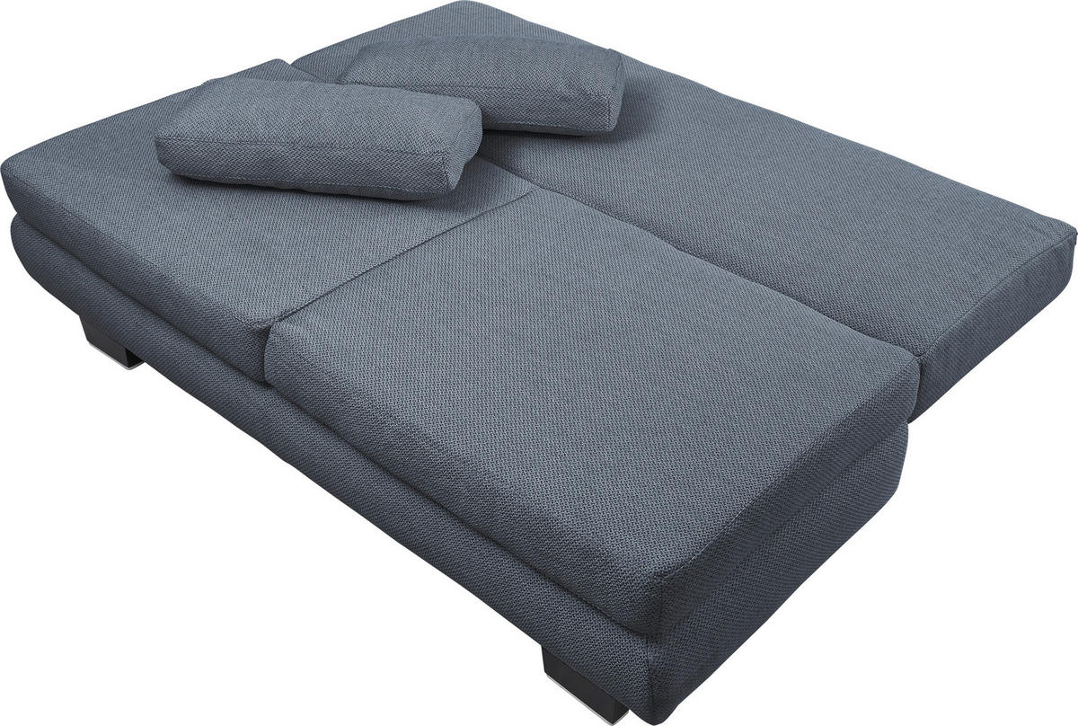 SCHLAFSOFA in Textil Blau, Grau  - Wengefarben/Blau, Design, Holz/Textil (203/94/100cm) - Novel