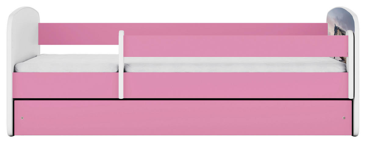 KINDER-/JUNIORBETT - Pink/Birkefarben, MODERN, Holz/Holzwerkstoff (80/160cm) - MID.YOU