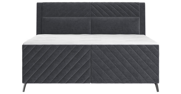 BOXSPRINGBETT 180/200 cm  in Dunkelgrau  - Dunkelgrau/Schwarz, Design, Textil/Metall (180/200cm) - Esposa