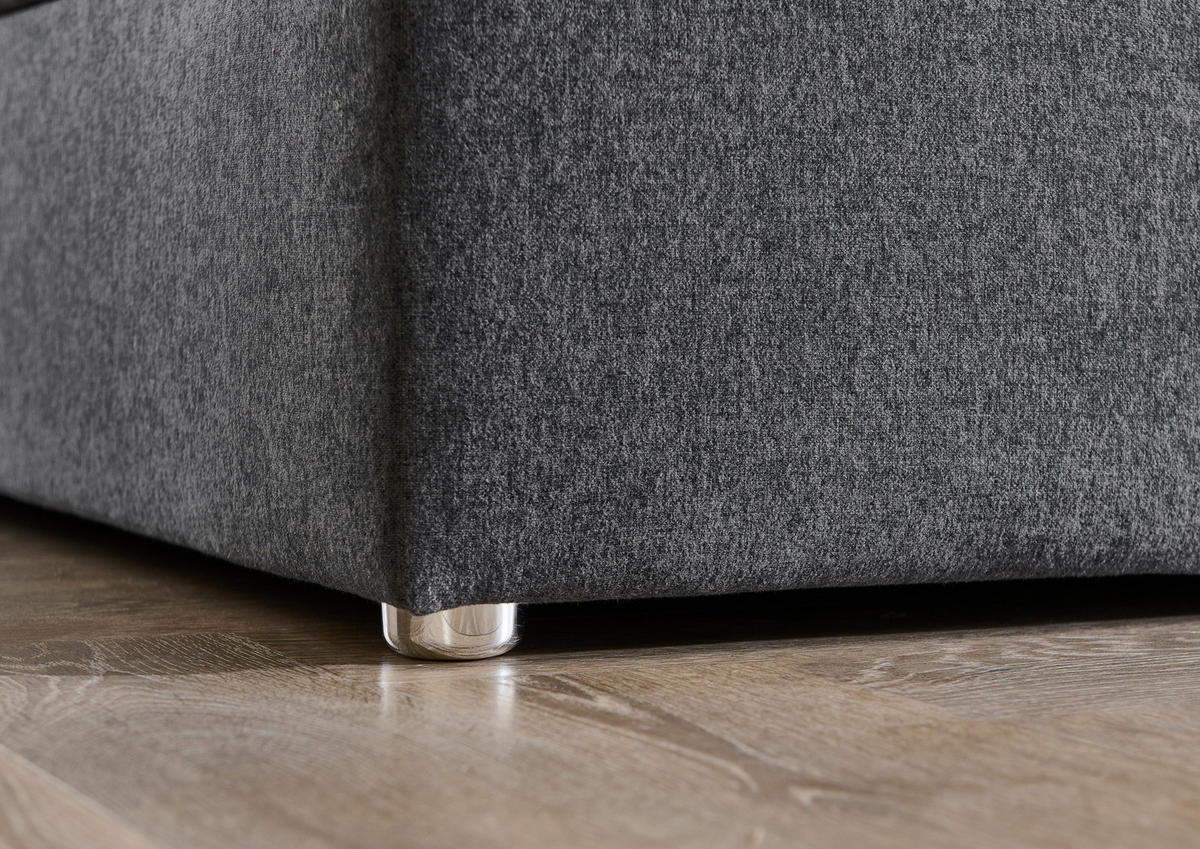 BOXSPRINGBETT 180/200 cm  Anthrazit  - Anthrazit, Konventionell, Textil (180/200cm) - Carryhome