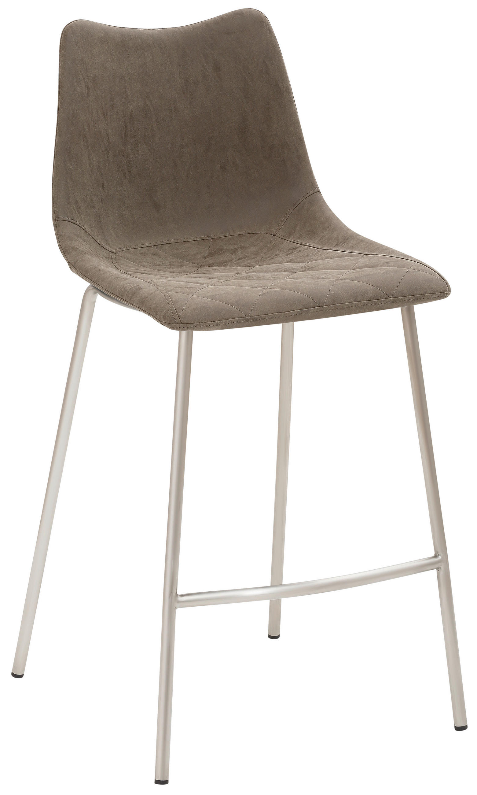 BARHOCKER Lederlook Schlammfarben, Edelstahlfarben abwischbar  - Schlammfarben/Edelstahlfarben, Design, Textil/Metall (49/99,5/55cm) - Novel