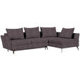 ECKSOFA in Webstoff Grau  - Schwarz/Grau, MODERN, Textil/Metall (282/182cm) - Carryhome