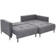 ECKSOFA Dunkelgrau Velours  - Dunkelgrau/Schwarz, KONVENTIONELL, Textil/Metall (226/155cm) - Carryhome