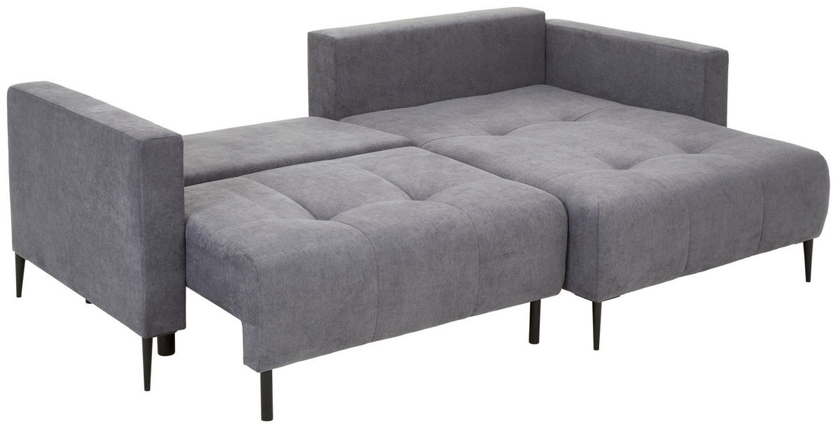 KUTNA GARNITURA tekstil  tamno siva   - tamno siva/crna, Konvencionalno, tekstil/metal (226/155cm) - Carryhome