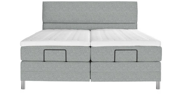 BOXSPRINGBETT 180/200 cm  in Grau  - Chromfarben/Grau, KONVENTIONELL, Kunststoff/Textil (180/200cm) - Voleo