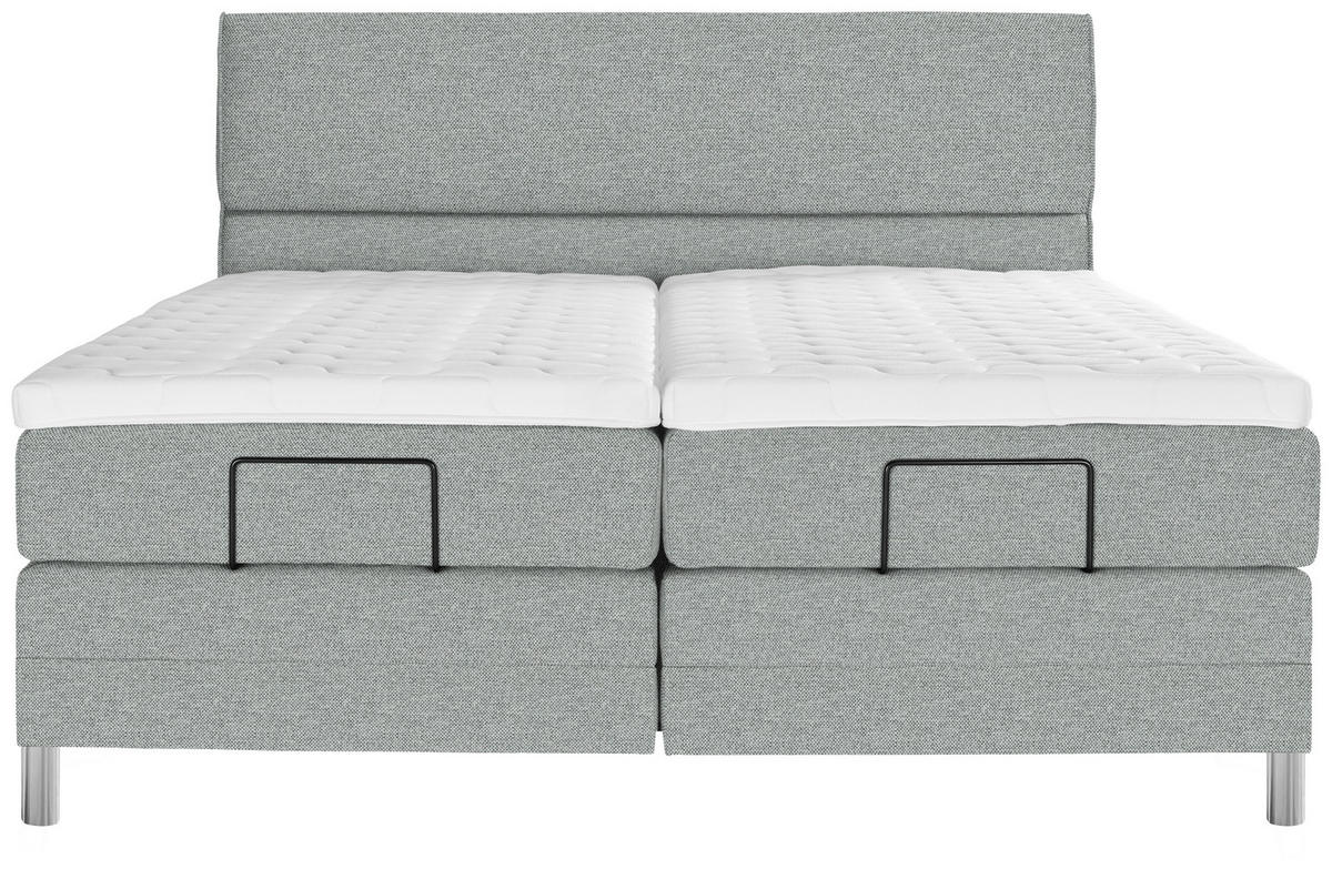 BOXSPRINGBETT 180/200 cm  in Grau  - Chromfarben/Grau, Konventionell, Kunststoff/Textil (180/200cm) - Voleo