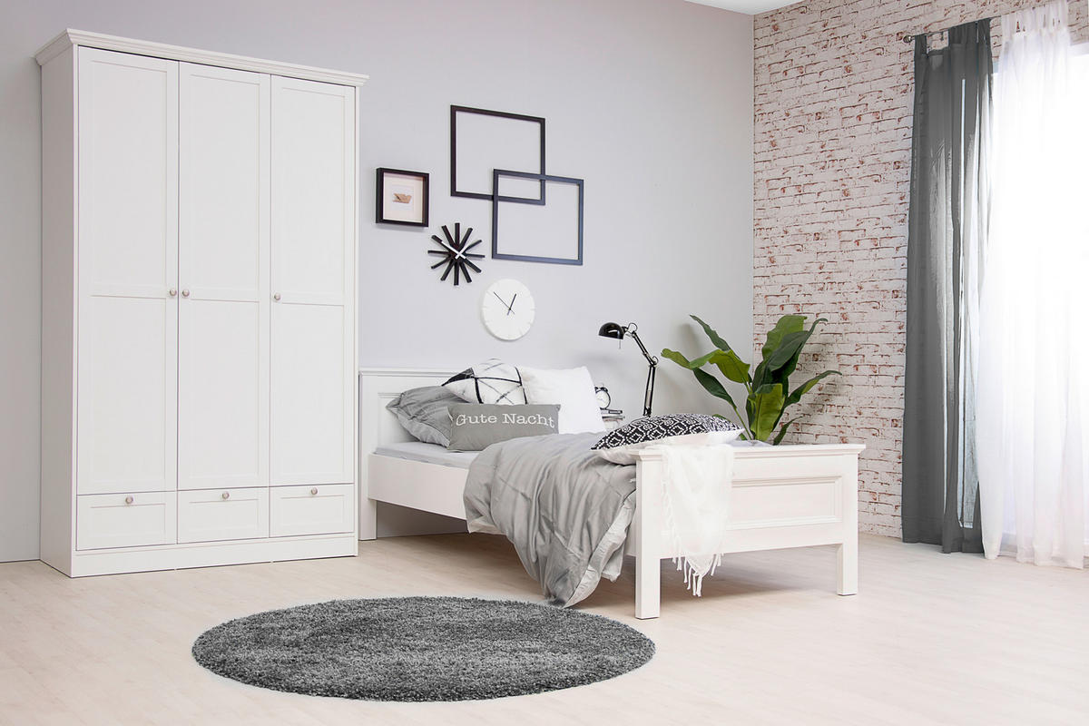 DREHTÜRENSCHRANK in Weiss  - Weiss/Eichefarben, Lifestyle, Holzwerkstoff/Metall (120/200/51cm) - MID.YOU