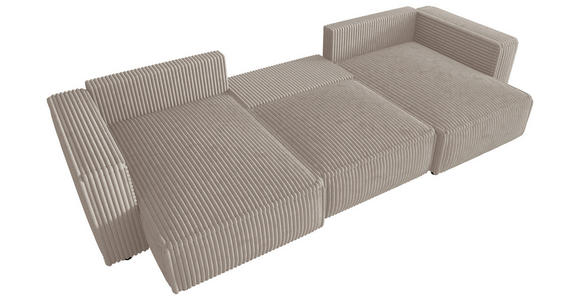 WOHNLANDSCHAFT Beige Cord  - Beige/Schwarz, MODERN, Kunststoff/Textil (153/350/153cm) - Xora