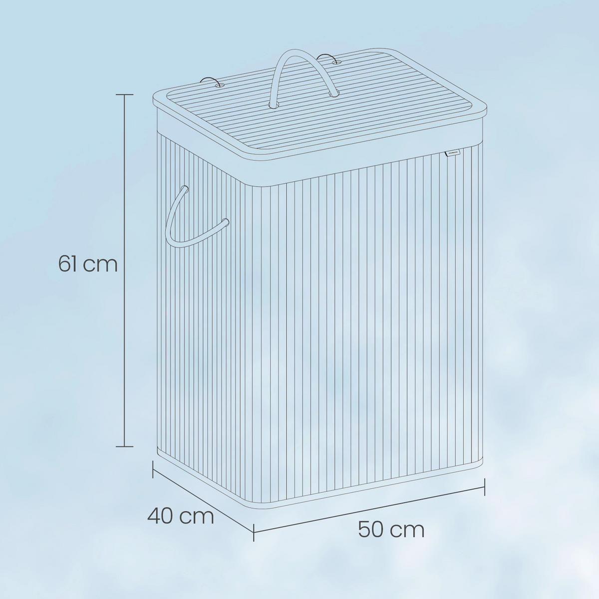 WÄSCHEKORB - Naturfarben, Trend, Naturmaterialien/Holzwerkstoff (50/61/40cm) - Boxxx