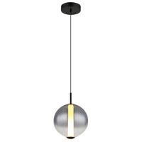 LED-HÄNGELEUCHTE LACY 25/120 cm   - Schwarz/Weiß, KONVENTIONELL, Glas/Kunststoff (25/120cm) - Globo