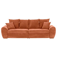 BIGSOFA in Cord Rostfarben  - Eichefarben/Rostfarben, Konventionell, Holz/Textil (270/72/109cm) - Carryhome