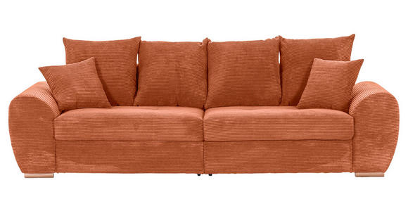 BIGSOFA in Cord Rostfarben - Eichefarben/Rostfarben, KONVENTIONELL, Holz/Textil (270/72/109cm) - Carryhome