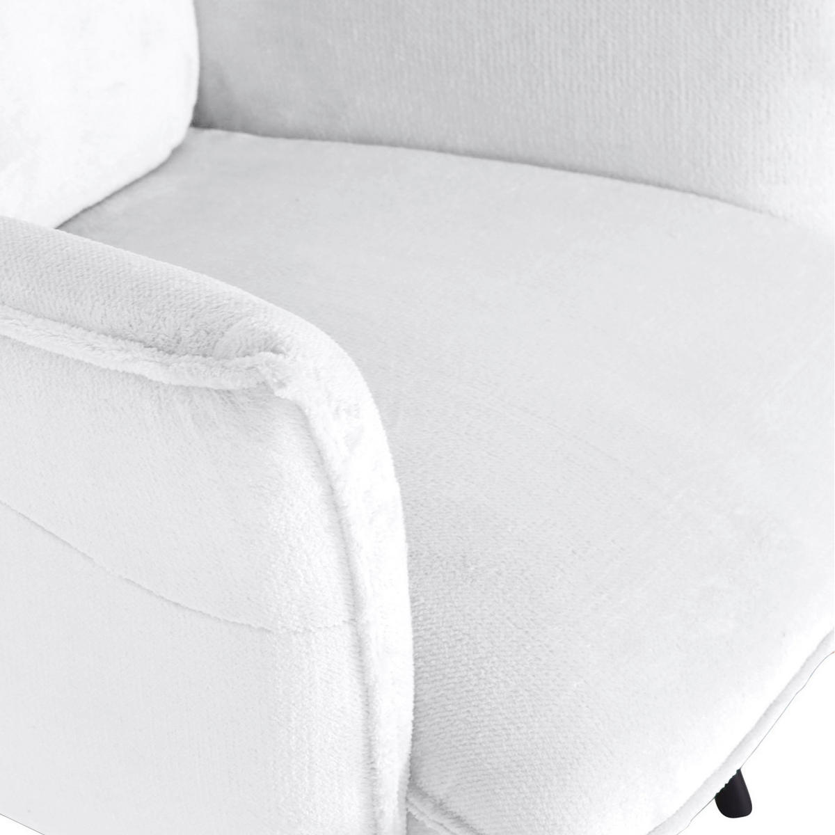 ÖRONLAPPSFÅTÖLJ i plysch vit  - vit/ljusblå, Klassisk, metall/textil (83/110/92cm) - MID.YOU