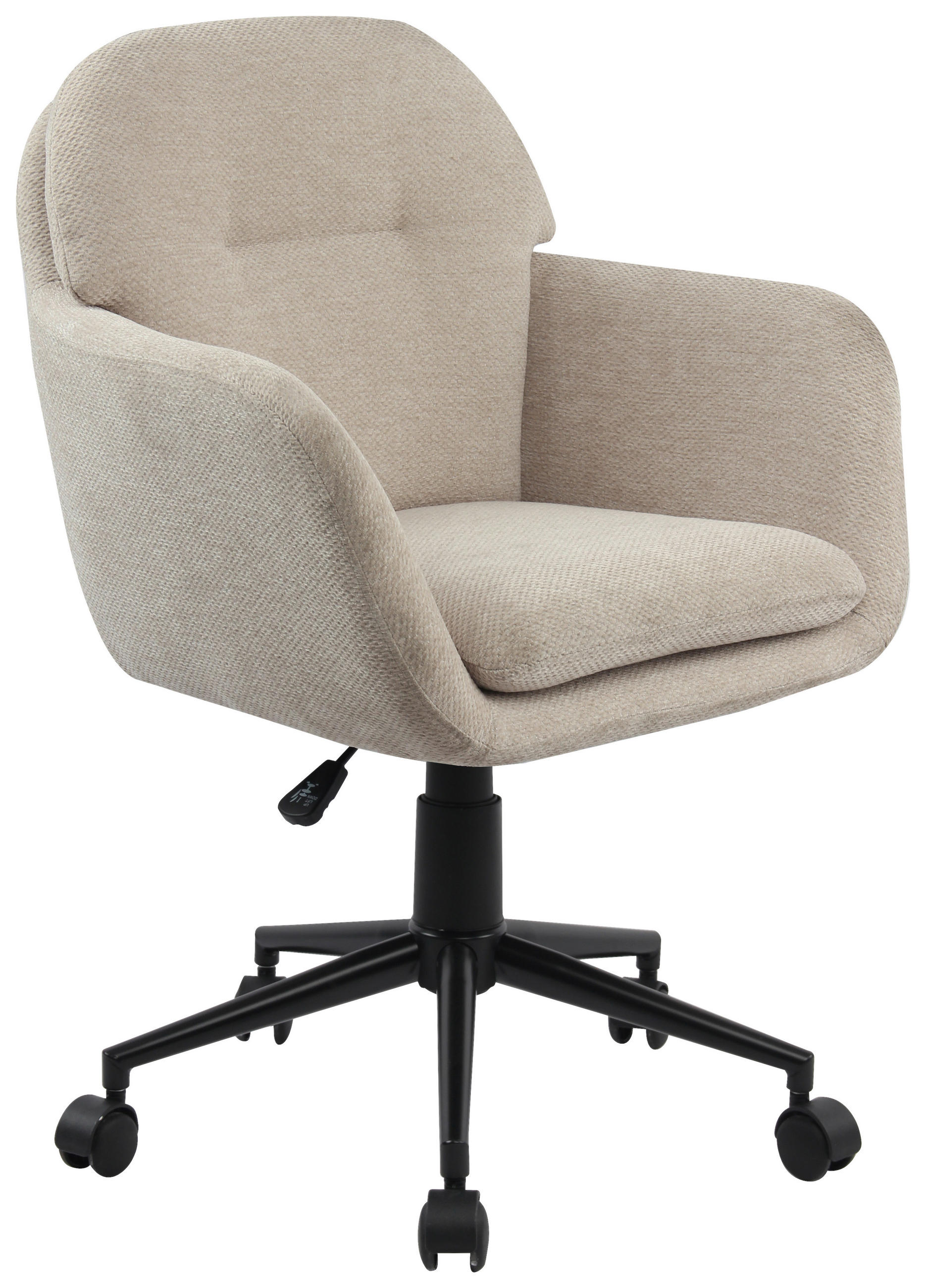 DREHSTUHL  in Webstoff Beige  - Beige/Schwarz, MODERN, Kunststoff/Textil (55/85-95/60cm) - MID.YOU