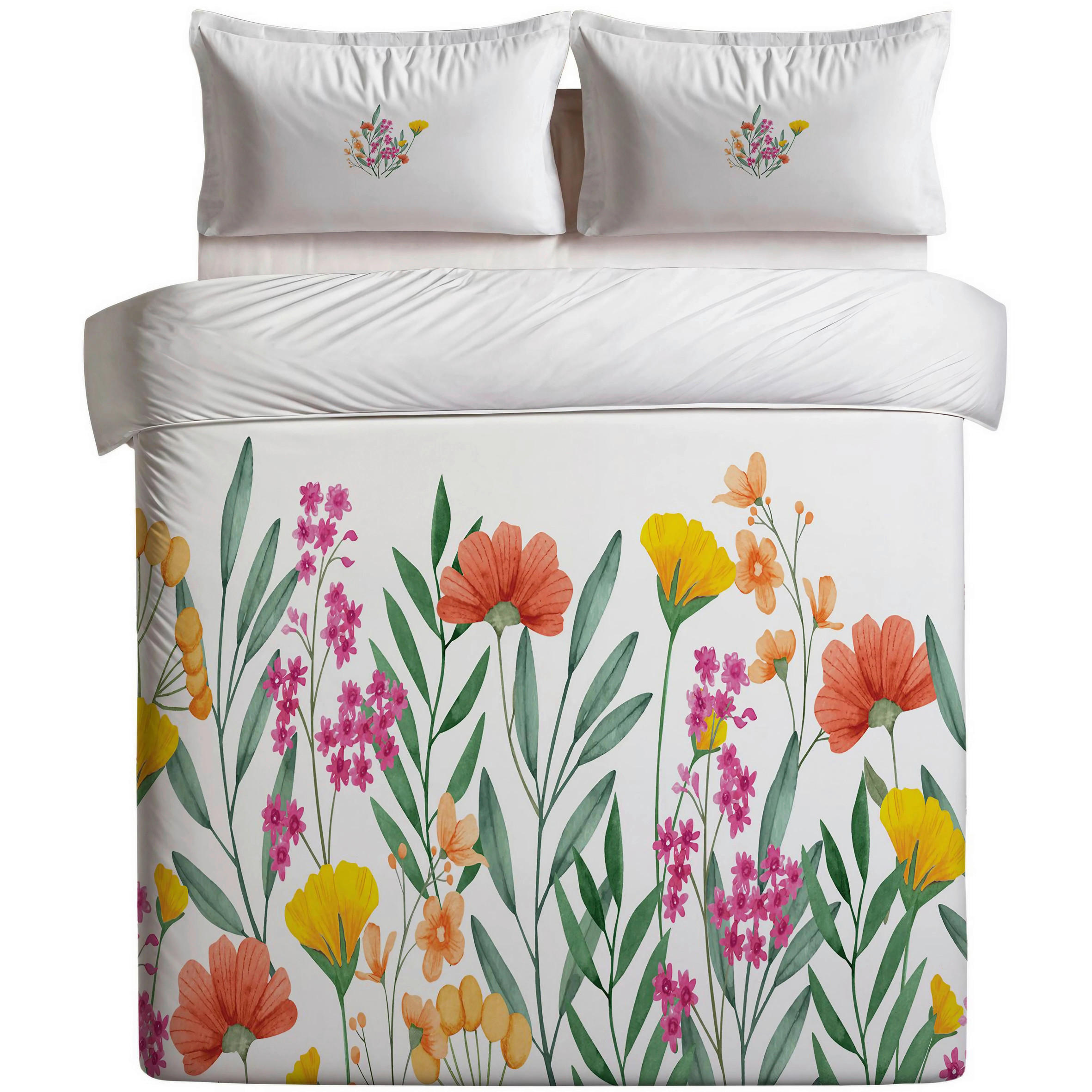 BETTWÄSCHE 155/220 cm  - Creme/Orange, Basics, Textil (155/220cm)