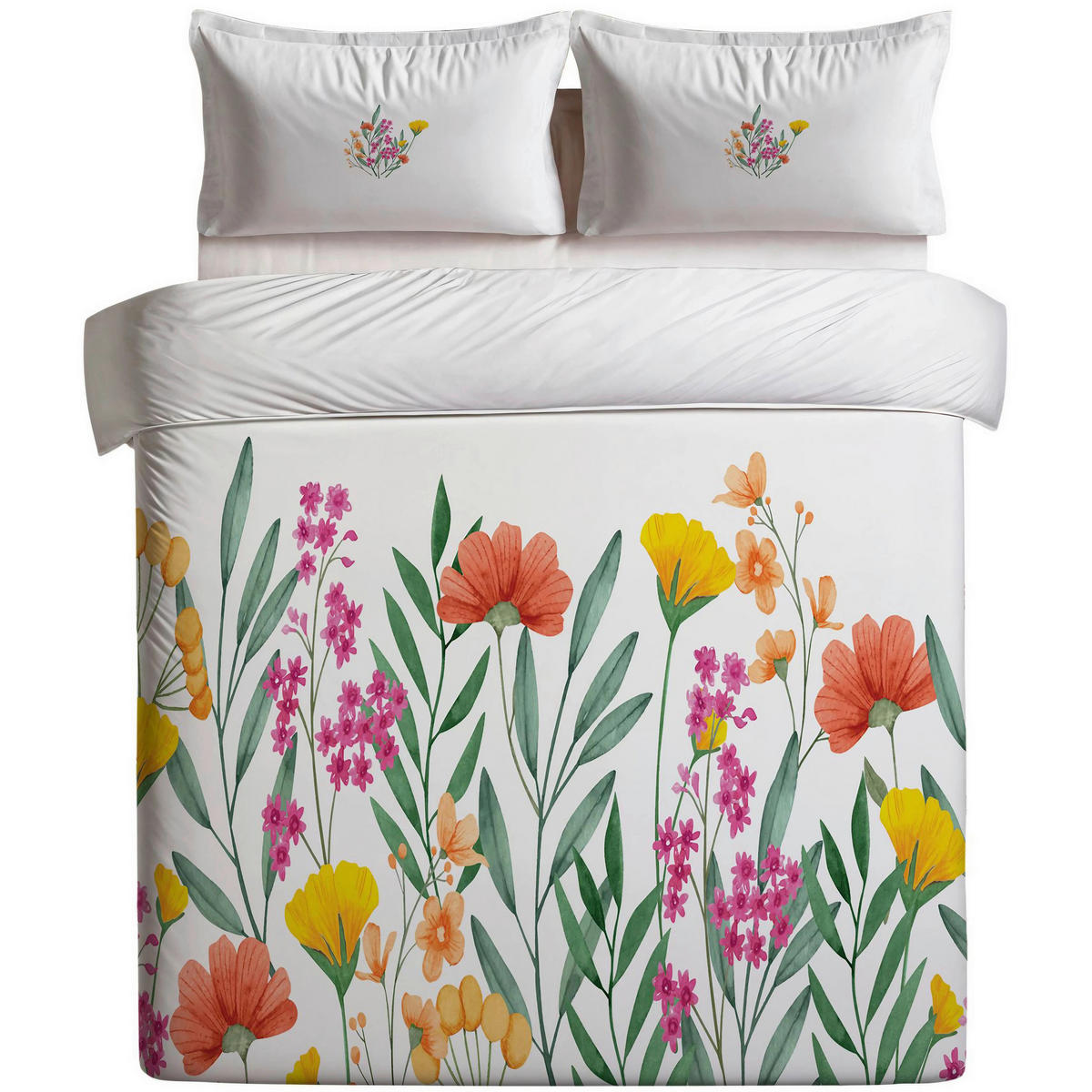 BETTWÄSCHE 155/220 cm  - Creme/Orange, Basics, Textil (155/220cm)