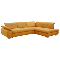 SEDEŽNA GARNITURA, gladka tkanina oranžna  - barve kroma/oranžna, Design, tekstil (242/313cm) - Xora