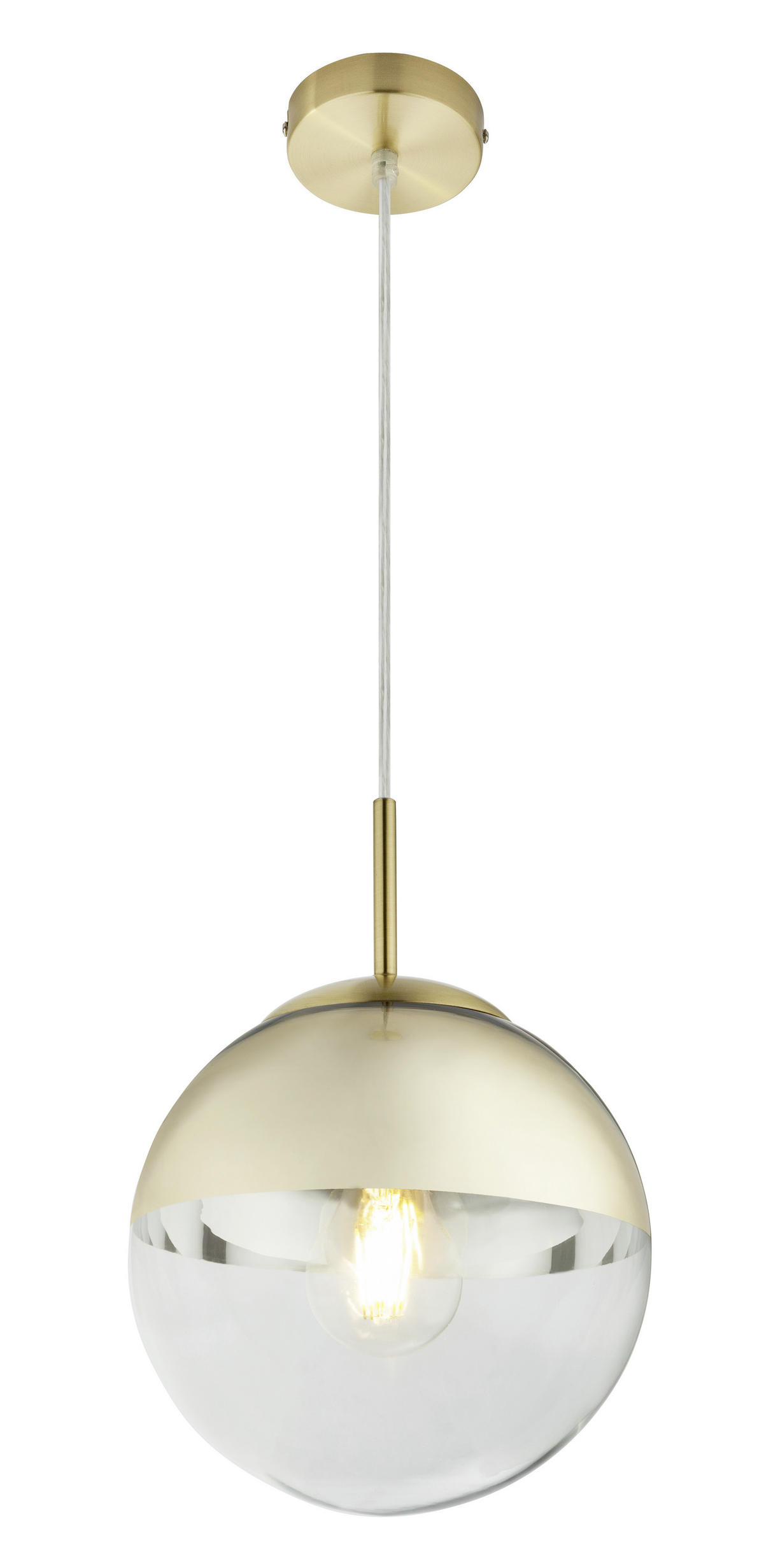 ZÁVĚSNÉ SVÍTIDLO, 20/120 cm  - průhledné/barvy zlata, Design, kov/sklo (20/120cm) - Globo