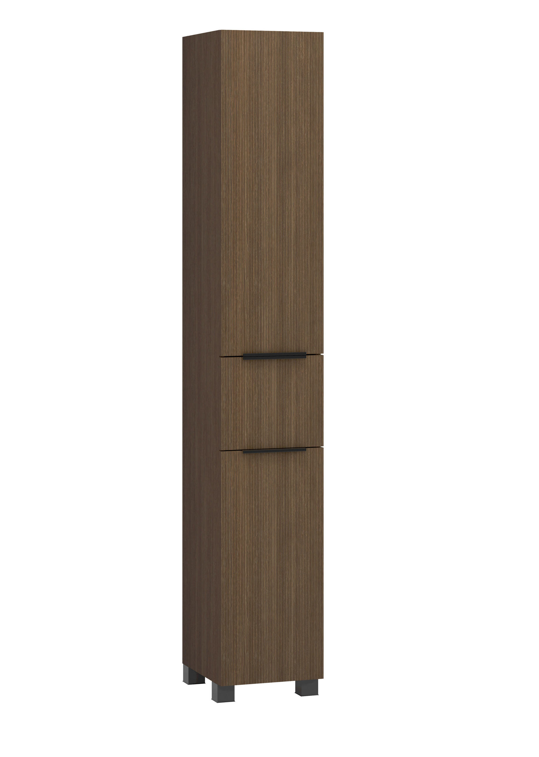 HOCHSCHRANK 30/180/35 cm  - Dunkelbraun/Schwarz, Natur, Holzwerkstoff/Kunststoff (30/180/35cm) - Held