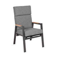 GARTENSESSEL Metall, Kunststoff, Textil Braun, Schwarz, Dunkelgrau  - Dunkelgrau/Schwarz, MODERN, Kunststoff/Textil (60,5/112/68cm) - Gardenson