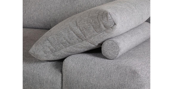 ECKSOFA Grau Flachgewebe Rücken echt, Rückenkissen  - Schwarz/Grau, KONVENTIONELL, Textil/Metall (240/310cm) - Carryhome