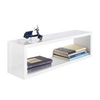 STENSKI REGAL 59/17/14,5 cm bela, visoki sijaj  - bela/visoki sijaj, Konvencionalno, leseni material (59/17/14,5cm) - Xora