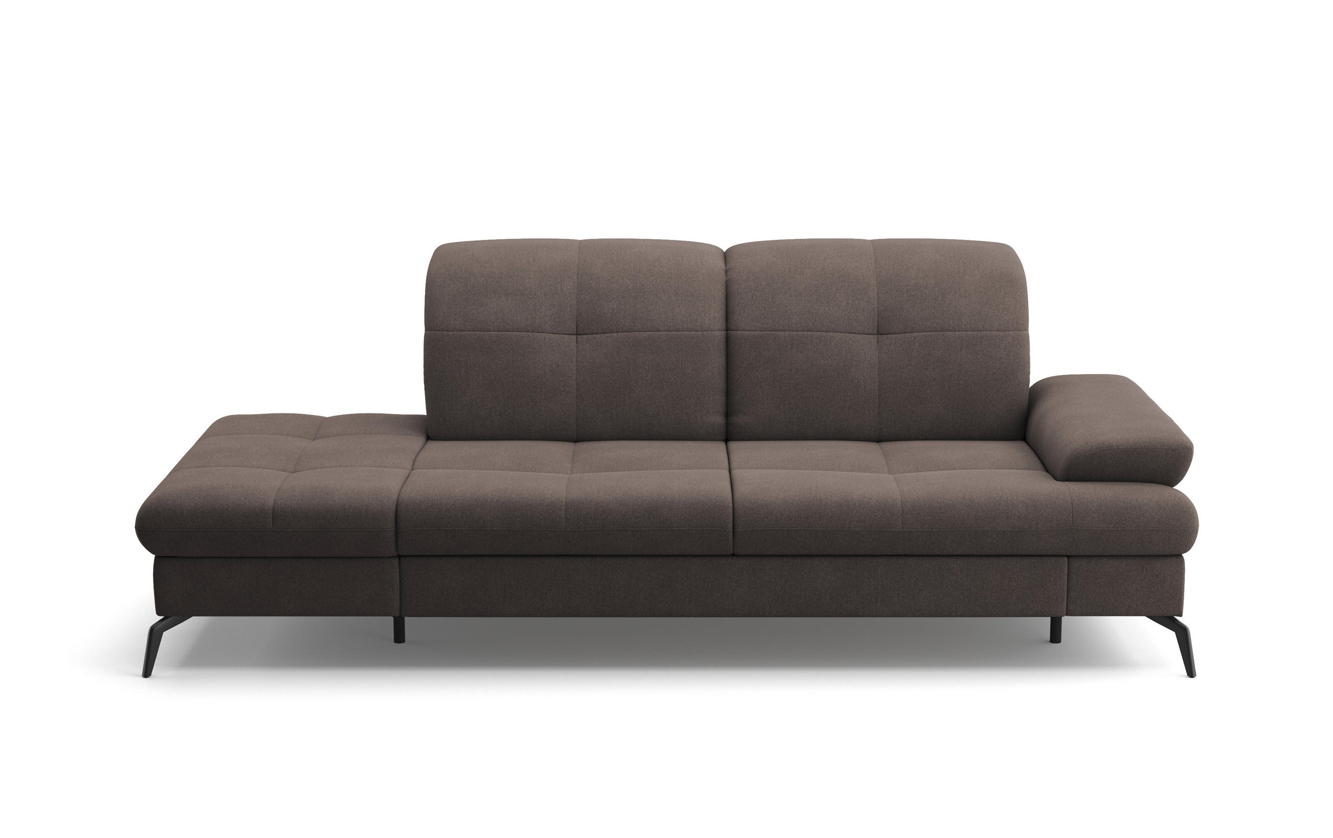 RÉCAMIERE in Flachgewebe Graphitfarben  - Schwarz/Graphitfarben, Konventionell, Textil/Metall (231/90/122cm) - Sit & More