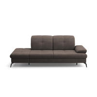 RÉCAMIERE in Flachgewebe Graphitfarben  - Schwarz/Graphitfarben, Konventionell, Textil/Metall (231/90/122cm) - Sit & More