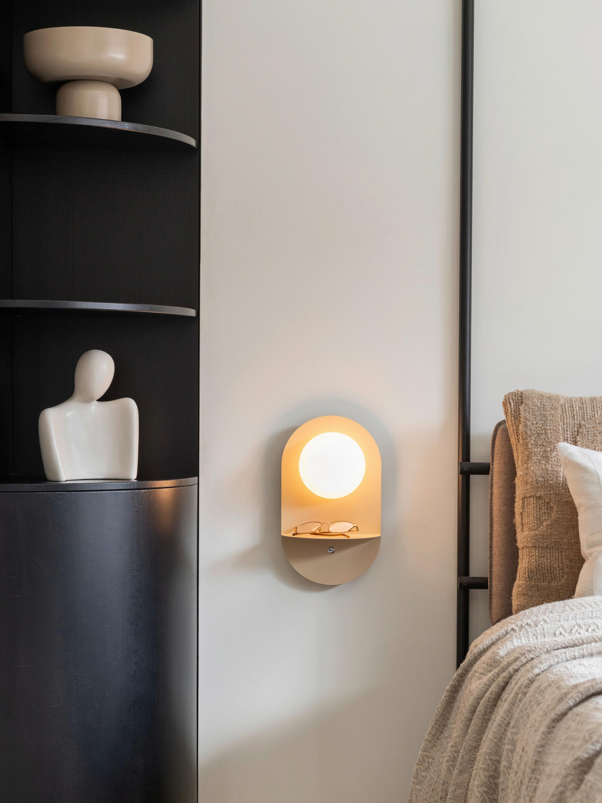 WANDLEUCHTE It's about RoMi 13,2/20/34 cm   - Beige, Design, Glas/Metall (13,2/20/34cm) - It's about Romi
