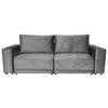 BIGSOFA in Velours Dunkelgrau  - Dunkelgrau/Schwarz, Design, Kunststoff/Textil (256/88/120cm) - home24