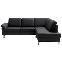ECKSOFA in Echtleder Dunkelgrau, Fango  - Chromfarben/Fango, Design, Leder/Metall (271/200cm) - Pure Home Lifestyle