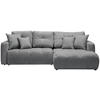 ECKSOFA Grau, Dunkelgrau Chenille  - Dunkelgrau/Schwarz, MODERN, Kunststoff/Textil (276/172cm) - Hom`in